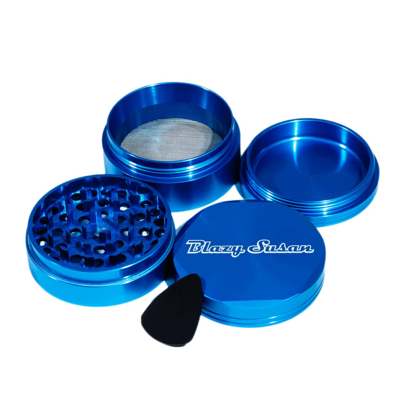Blazy Susan 4 Piece Aluminum Grinder Blue Blazy Susan 4 Piece Aluminum Grinder Blue
