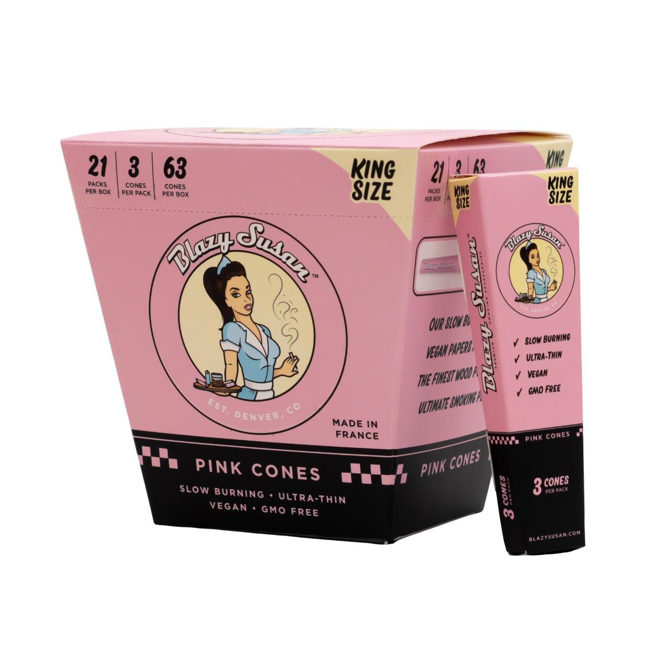 Blazy Susan Pink Cones 21PK King Size Box