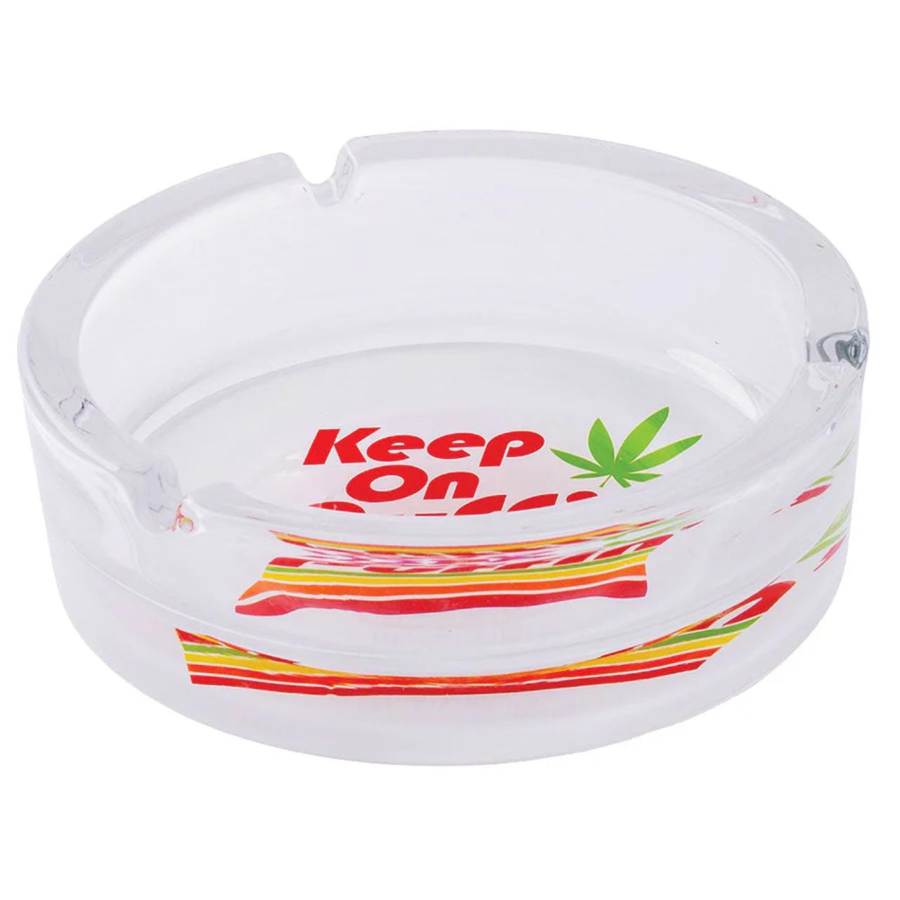 Fujima Keep on Puffin Glass Ashtray Side Fujima Keep on Puffin Glass Ashtray Side