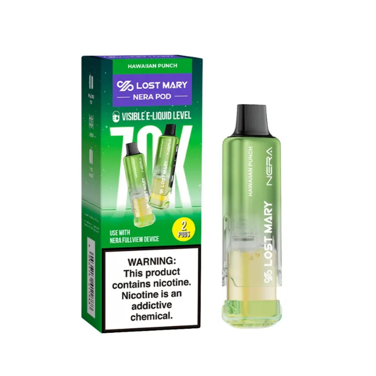 Lost Mary Nera Fullview 70K Replacement Pod Cartridge - 2PK Hawaiian Punch Lost Mary Nera Fullview 70K Replacement Pod Cartridge - 2PK Hawaiian Punch