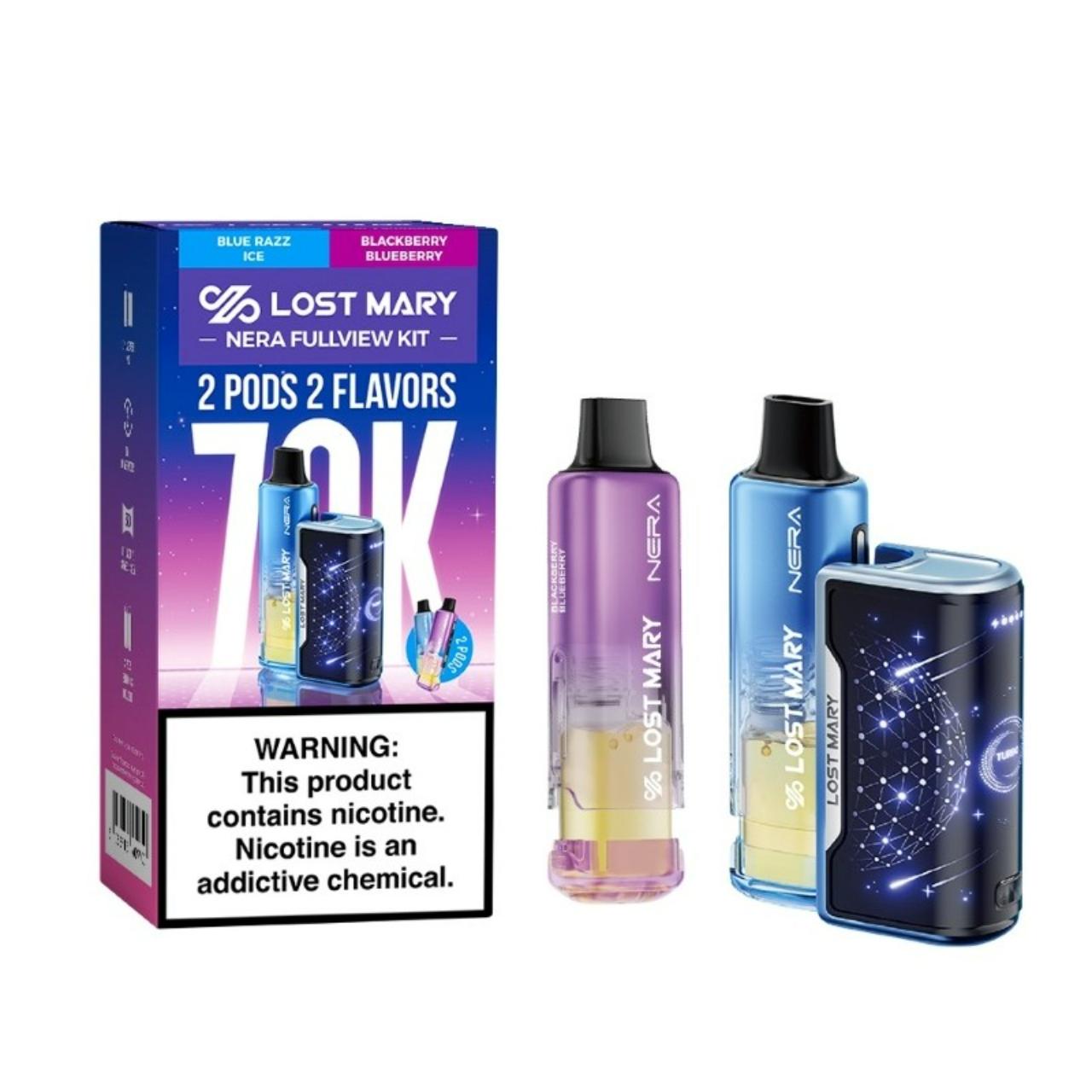 Lost Mary Nera Fullview Kit 70K Puff Disposable Blackberry Blueberry - Blue Razz Ice