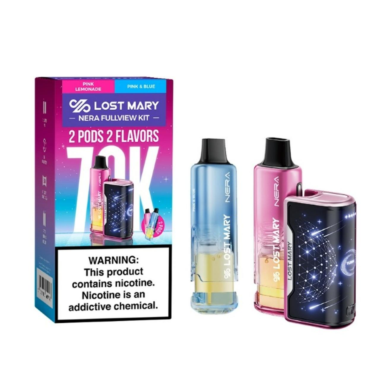Lost Mary Nera Fullview Kit 70K Puff Disposable Pink & Blue - Pink Lemonade