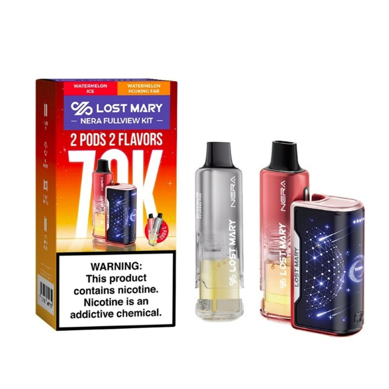 Lost Mary Nera Fullview Kit 70K Puff Disposable Watermelon Fcuking Fab - Watermelon Ice