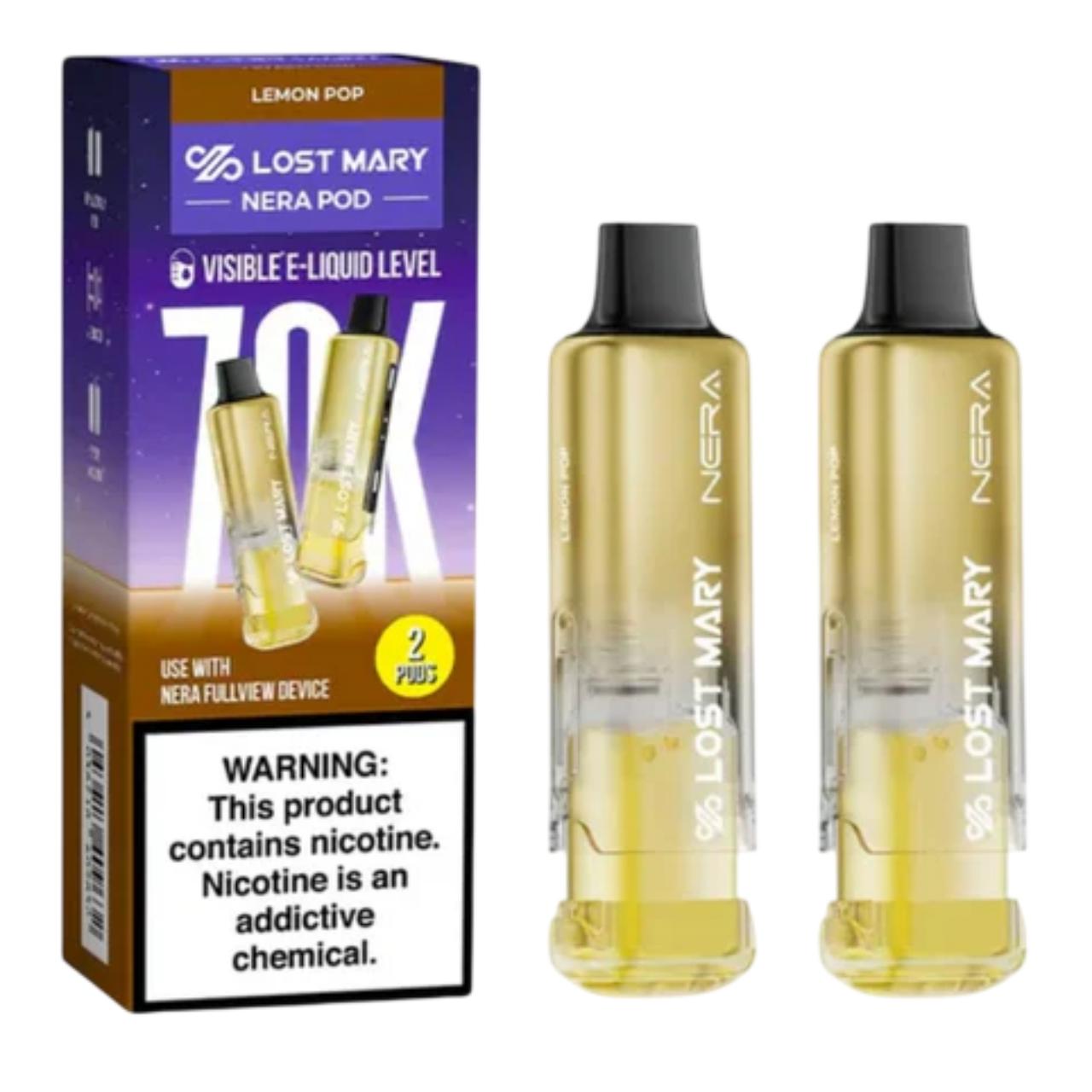 Lost Mary Nera Fullview Kit 70K Puff Replacement Pod Cartridge - 2PK Lemon Pop Lost Mary Nera Fullview Kit 70K Puff Replacement Pod Cartridge - 2PK Lemon Pop