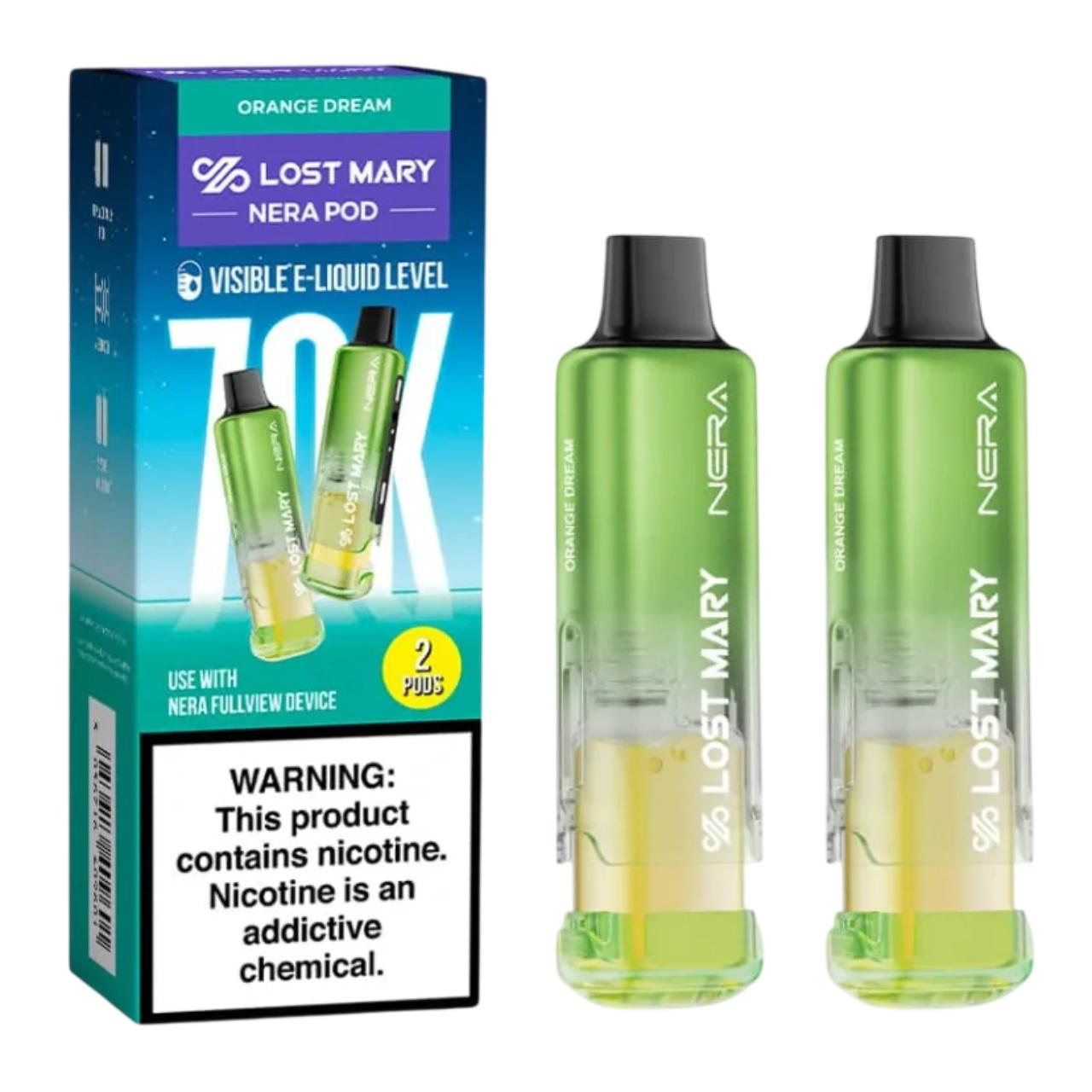 Lost Mary Nera Fullview Kit 70K Puff Replacement Pod Cartridge - 2PK Orange Dream Lost Mary Nera Fullview Kit 70K Puff Replacement Pod Cartridge - 2PK Orange Dream