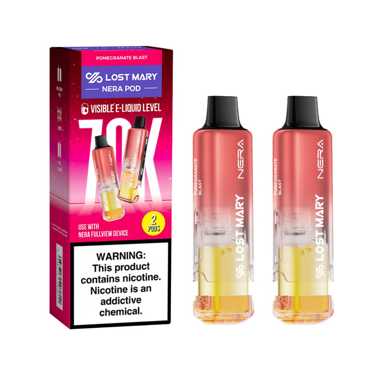 Lost Mary Nera Fullview Kit 70K Puff Replacement Pod Cartridge - 2PK Pomegranate Blast Lost Mary Nera Fullview Kit 70K Puff Replacement Pod Cartridge - 2PK Pomegranate Blast