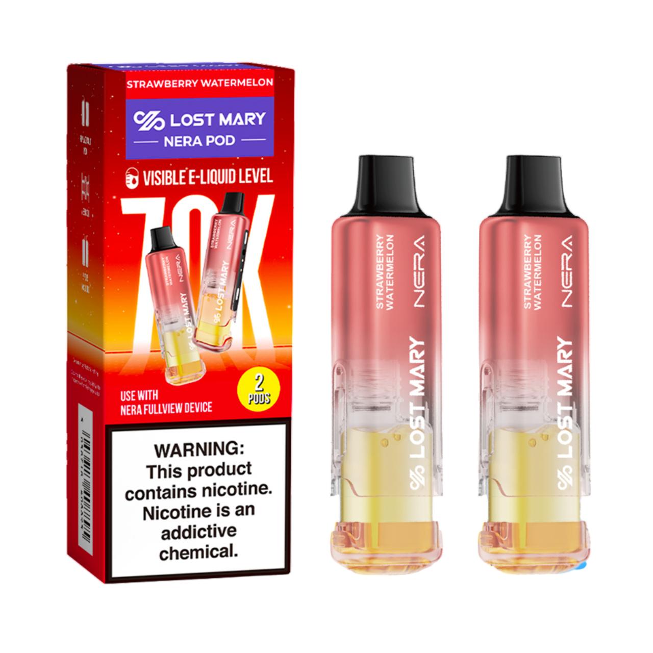Lost Mary Nera Fullview Kit 70K Puff Replacement Pod Cartridge - 2PK Strawberry Watermelon Lost Mary Nera Fullview Kit 70K Puff Replacement Pod Cartridge - 2PK Strawberry Watermelon