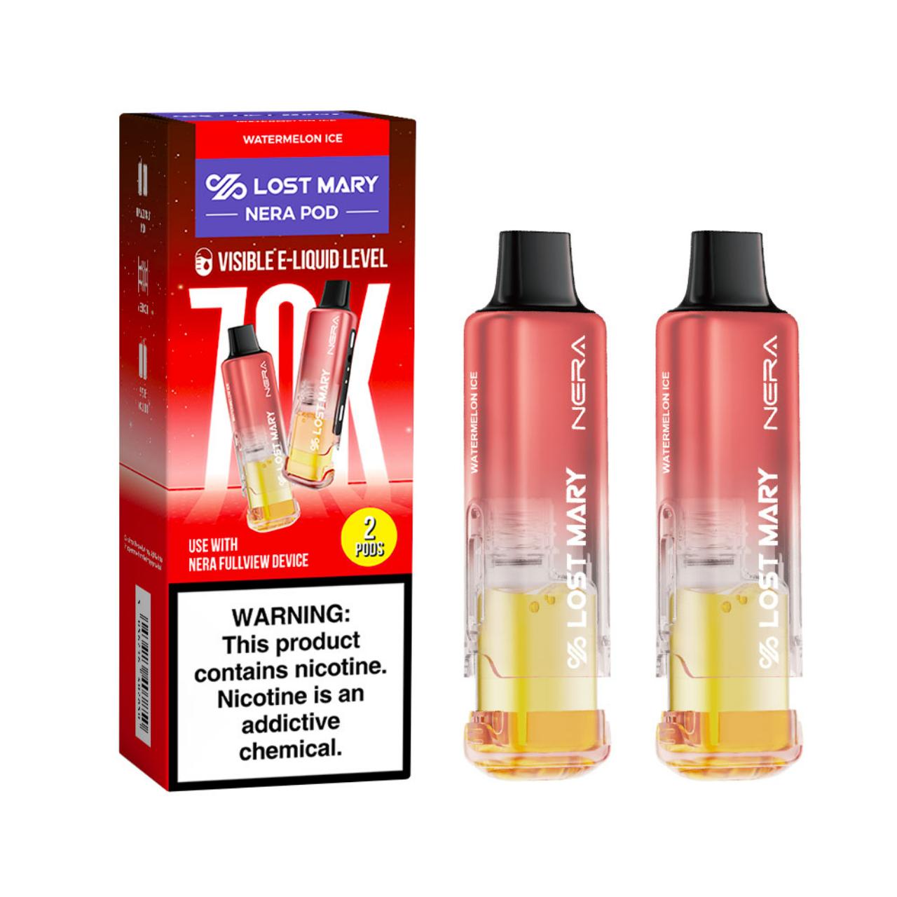 Lost Mary Nera Fullview Kit 70K Puff Replacement Pod Cartridge - 2PK Watermelon Ice Lost Mary Nera Fullview Kit 70K Puff Replacement Pod Cartridge - 2PK Watermelon Ice