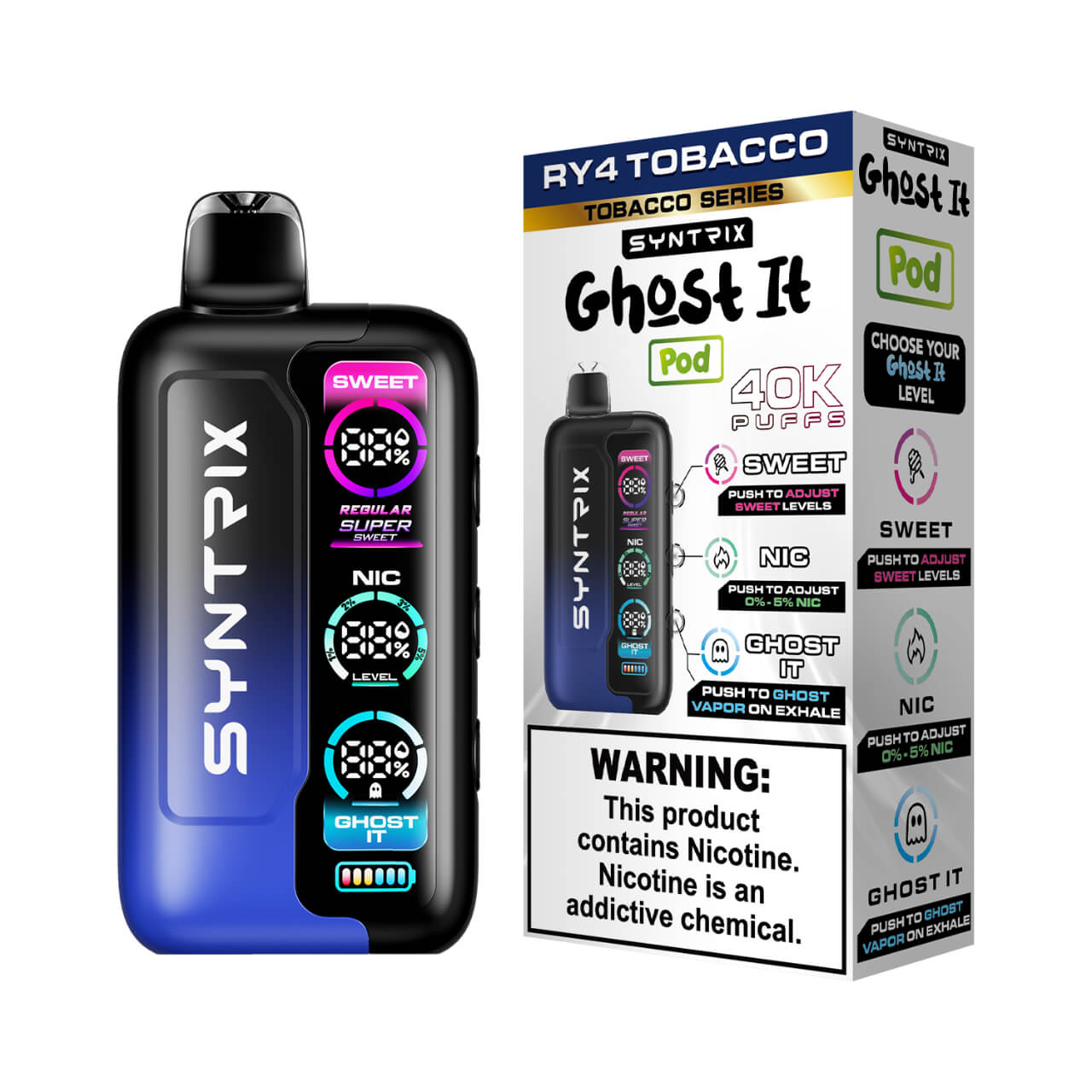 SYNTRIX Ghost It 40K Puff Disposable RY4 Tobacco SYNTRIX Ghost It 40K Puff Disposable RY4 Tobacco