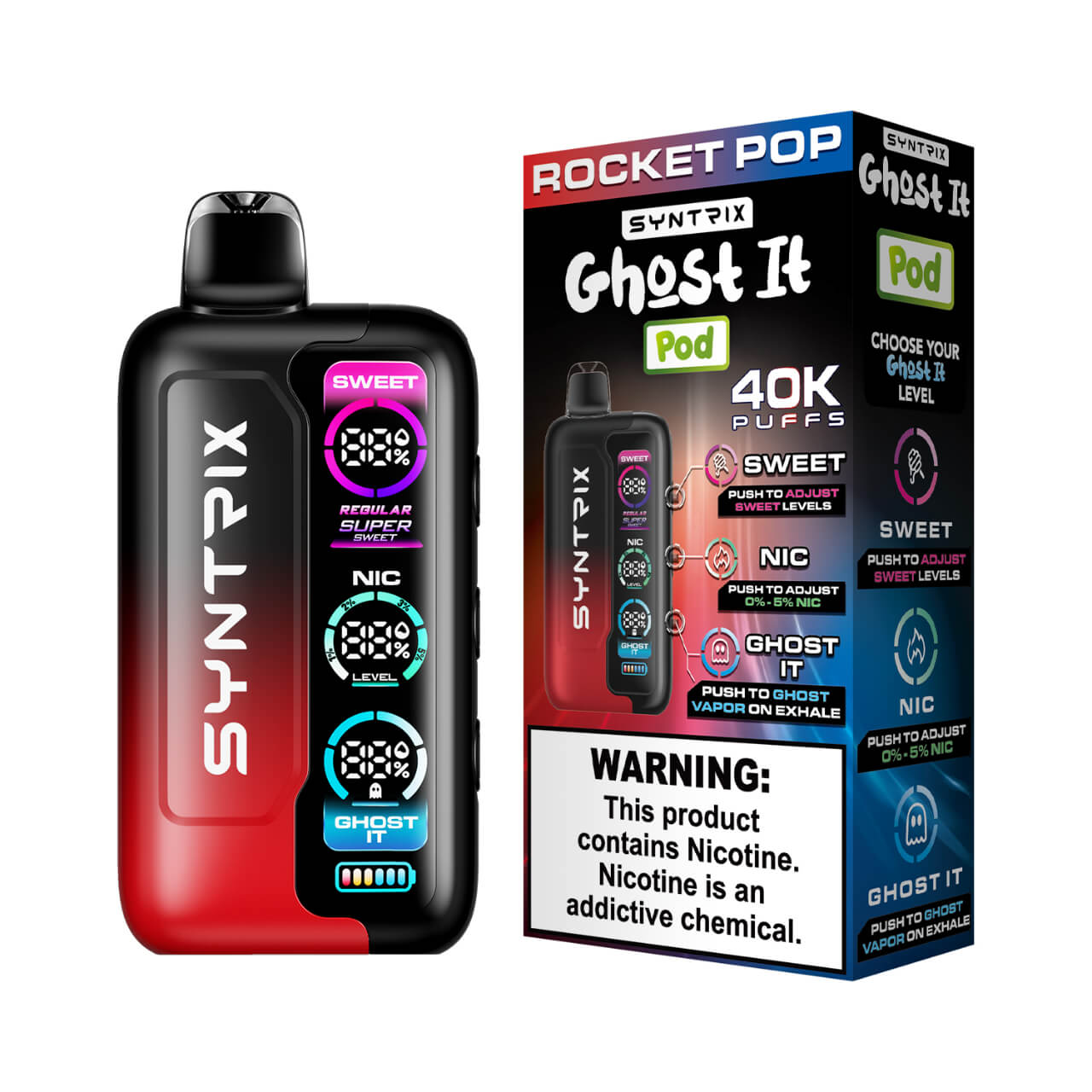 SYNTRIX Ghost It 40K Puff Disposable Rocket Pop SYNTRIX Ghost It 40K Puff Disposable Rocket Pop