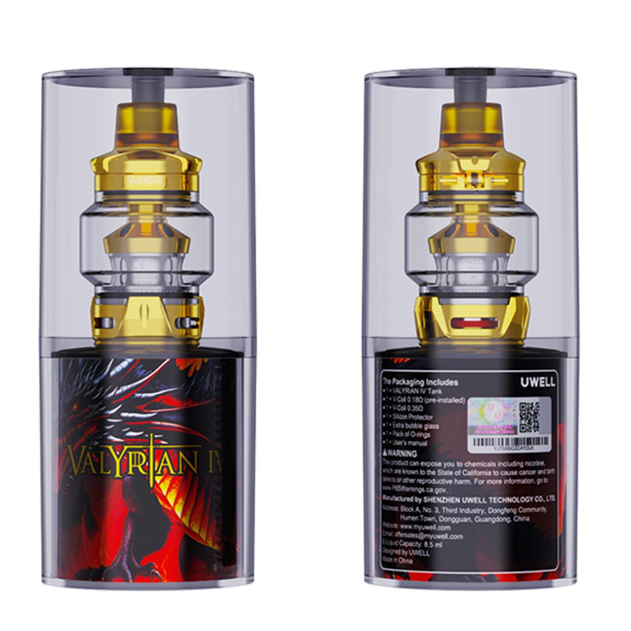 Uwell Valyrian IV Tank Pure Gold Box Uwell Valyrian IV Tank Pure Gold Box