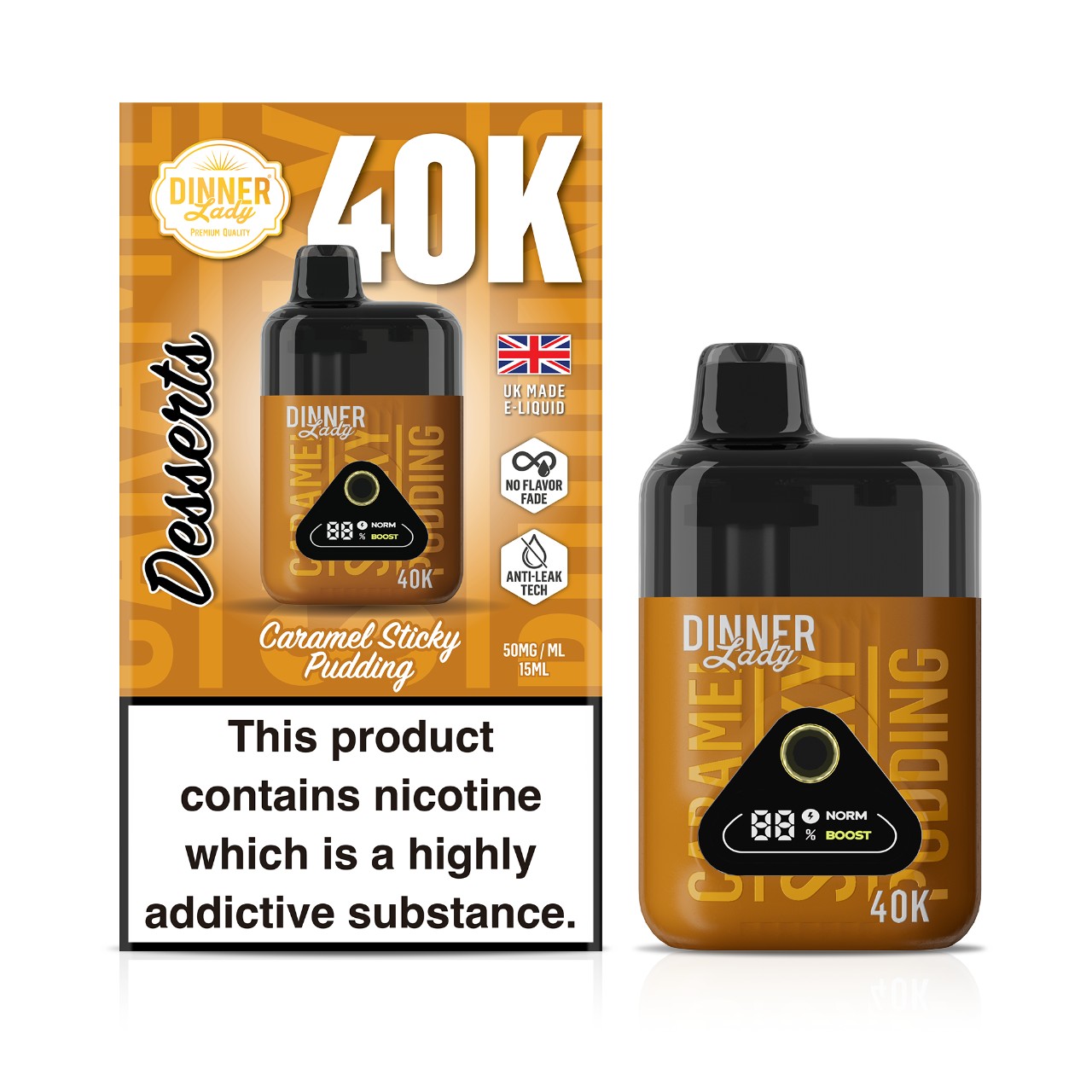 Dinner Lady Desserts 40K Puff Disposable Caramel Sticky Pudding Dinner Lady Desserts 40K Puff Disposable Caramel Sticky Pudding