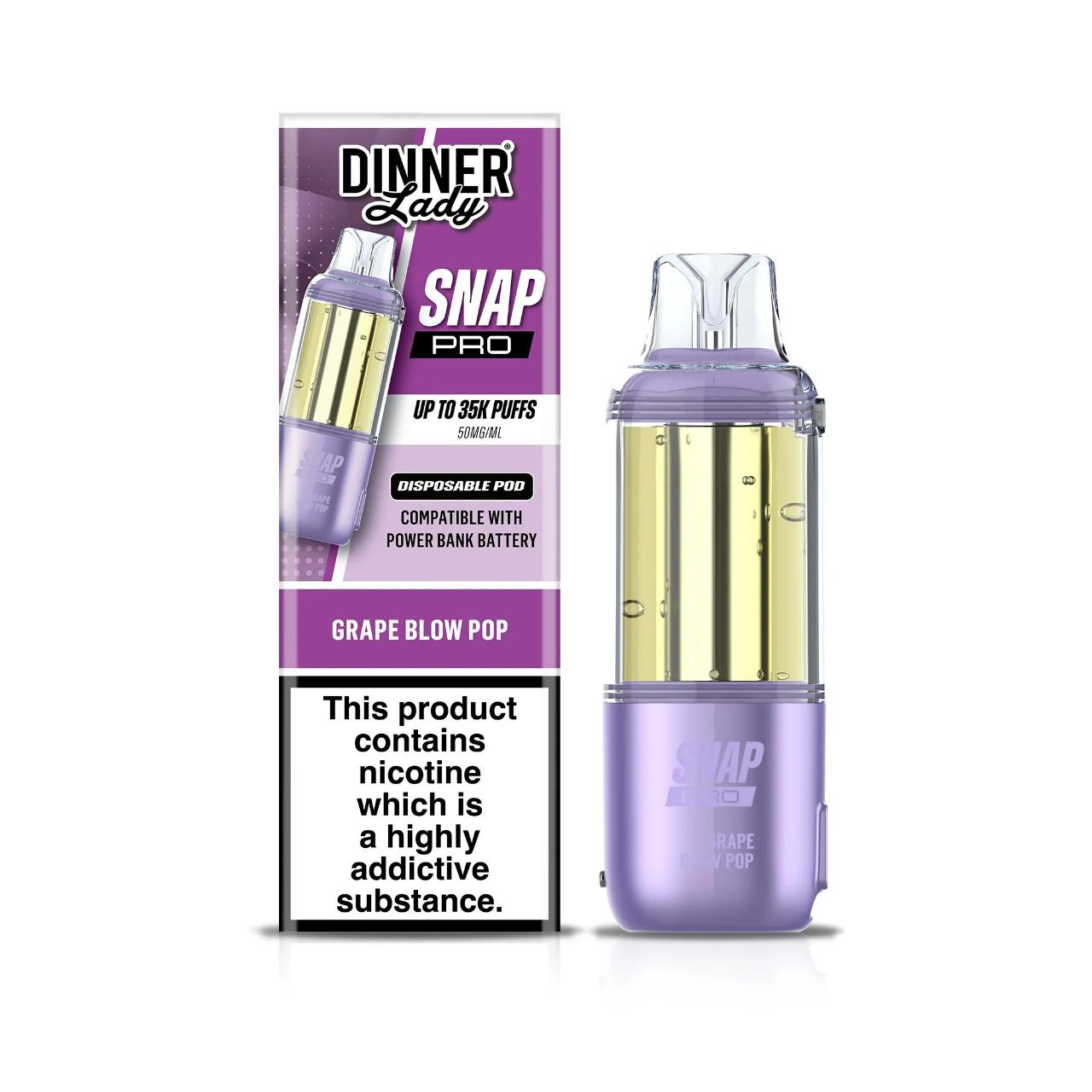 Dinner Lady Snap Pro 35K Replacement Pod Cartridge - 1PK Grape Blow Pop Dinner Lady Snap Pro 35K Replacement Pod Cartridge - 1PK Grape Blow Pop