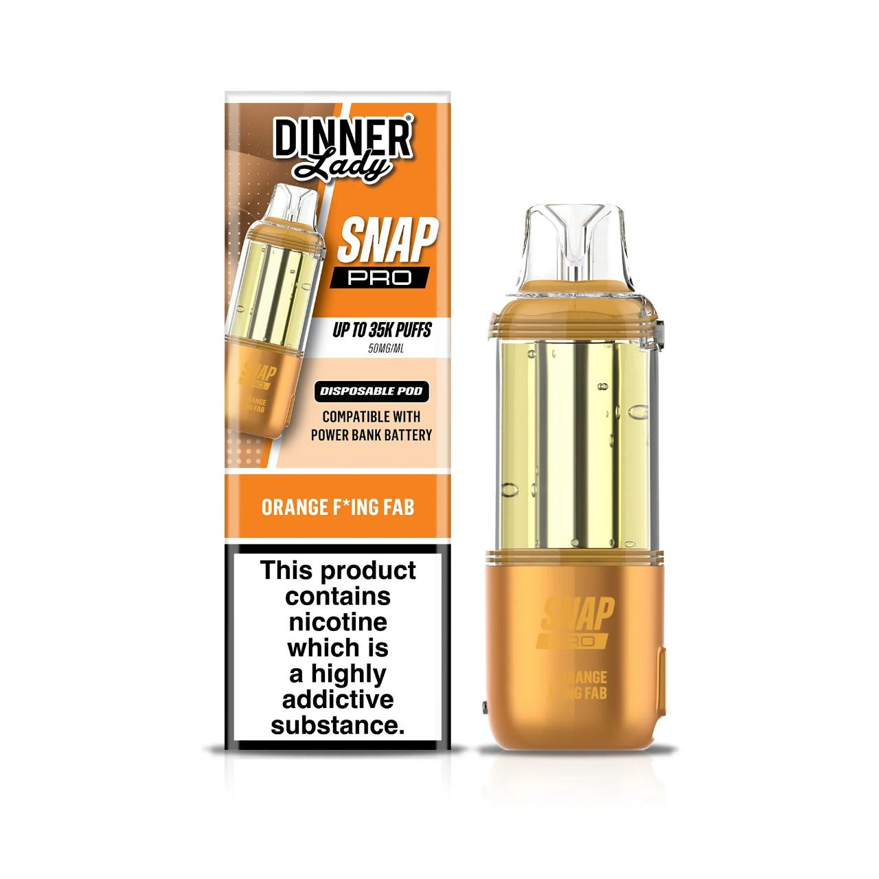 Dinner Lady Snap Pro 35K Replacement Pod Cartridge - 1PK Orange F-ing Fab Dinner Lady Snap Pro 35K Replacement Pod Cartridge - 1PK Orange F-ing Fab