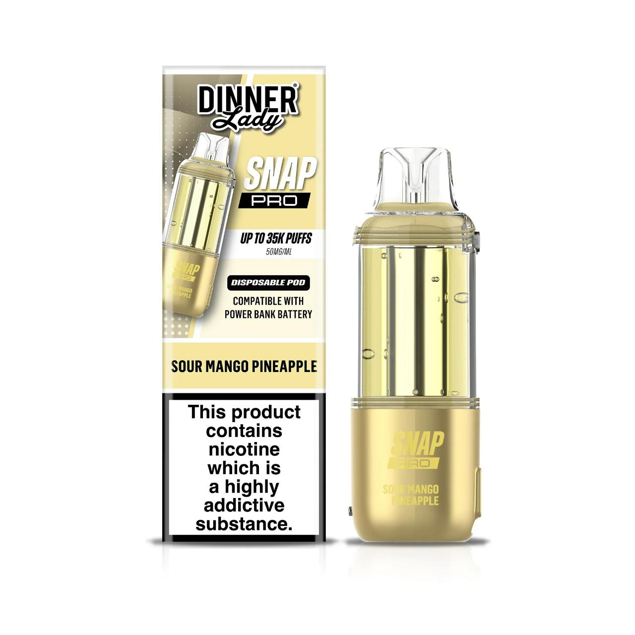 Dinner Lady Snap Pro 35K Replacement Pod Cartridge - 1PK Sour Mango Pineapple Dinner Lady Snap Pro 35K Replacement Pod Cartridge - 1PK Sour Mango Pineapple