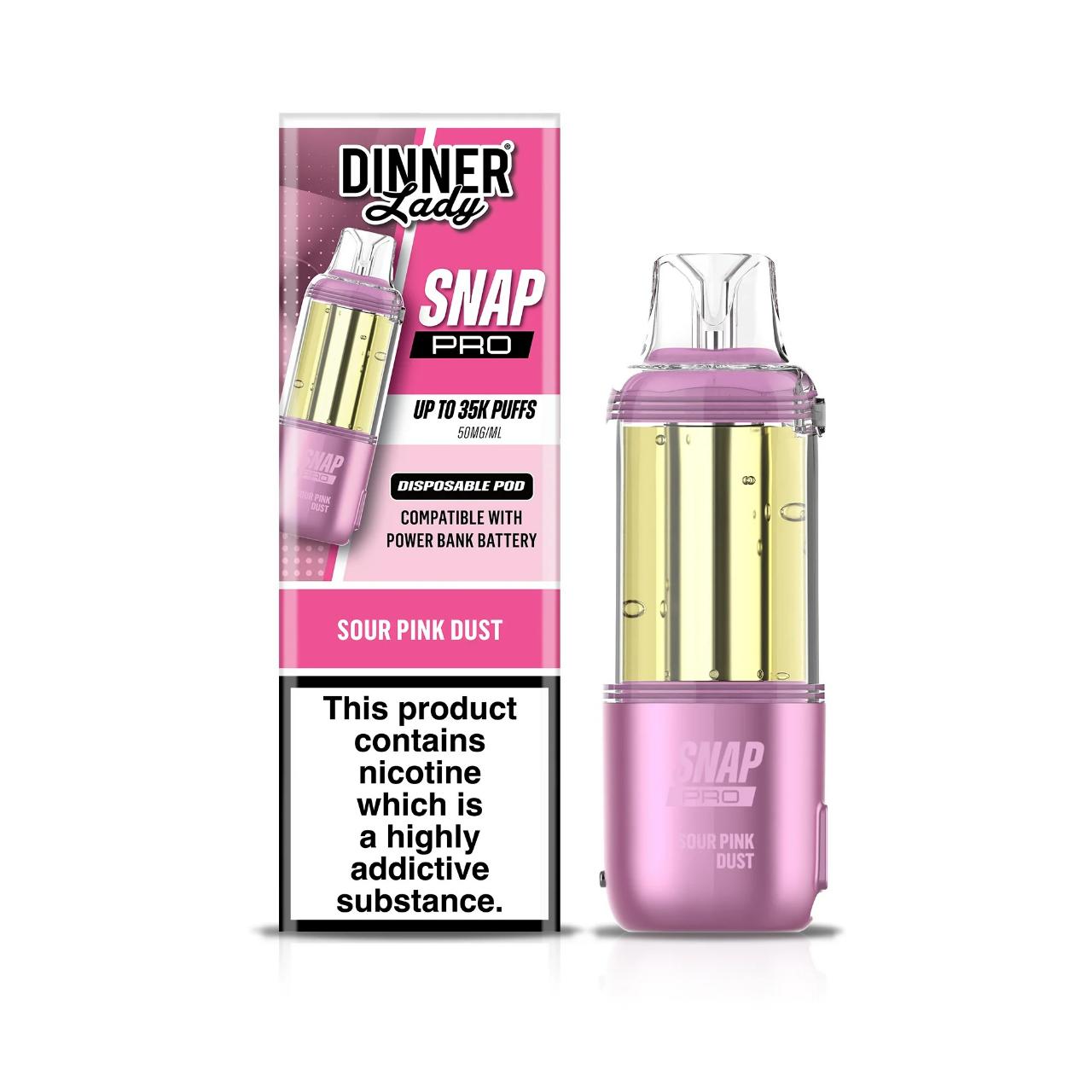 Dinner Lady Snap Pro 35K Replacement Pod Cartridge - 1PK Sour Pink Dust Dinner Lady Snap Pro 35K Replacement Pod Cartridge - 1PK Sour Pink Dust