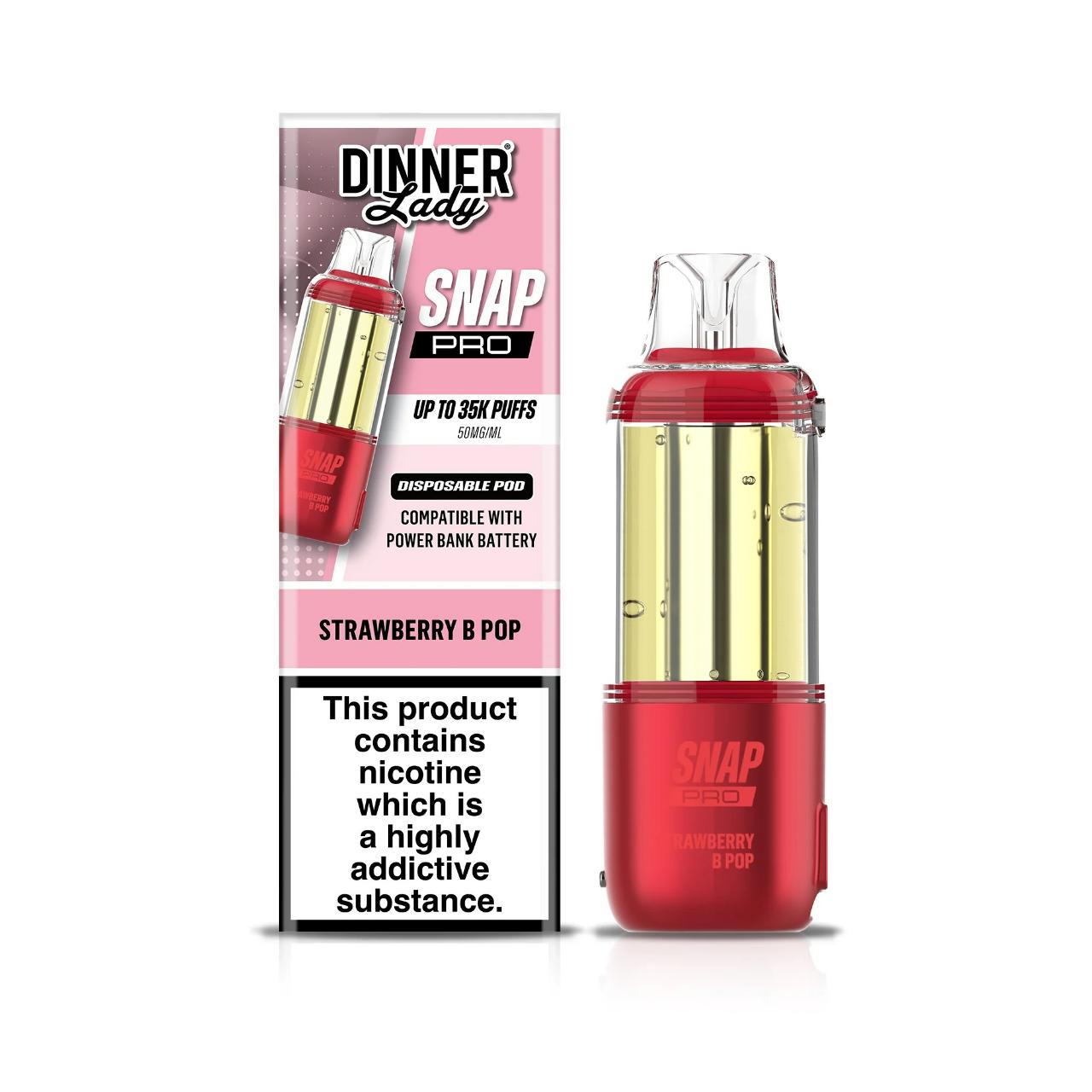 Dinner Lady Snap Pro 35K Replacement Pod Cartridge - 1PK Strawberry B Pop Dinner Lady Snap Pro 35K Replacement Pod Cartridge - 1PK Strawberry B Pop