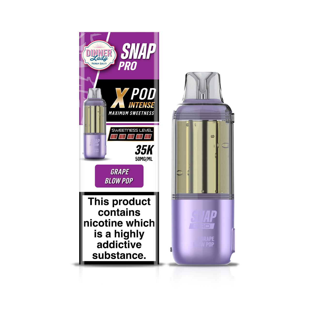 Dinner Lady Snap Pro Intense 35K Replacement Pod Cartridge - 1PK Grape Blow Pop