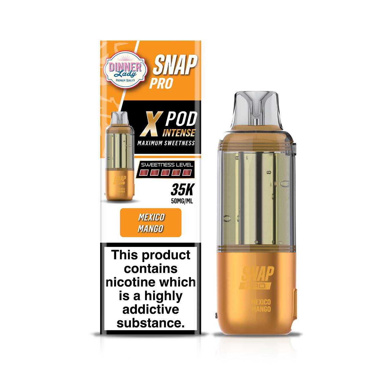Dinner Lady Snap Pro Intense 35K Replacement Pod Cartridge - 1PK Mexico Mango