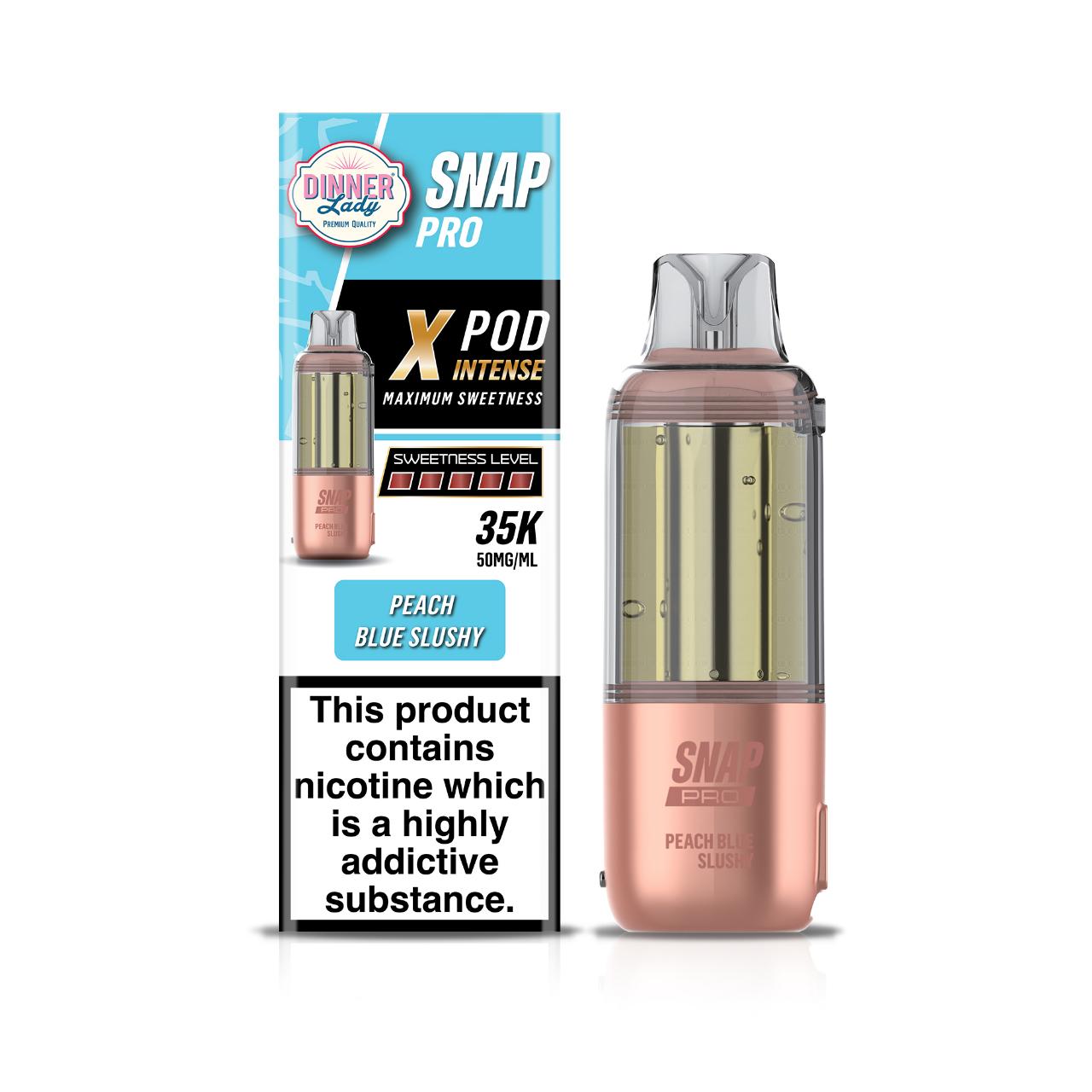 Dinner Lady Snap Pro Intense 35K Replacement Pod Cartridge - 1PK Peach Blue Slushy