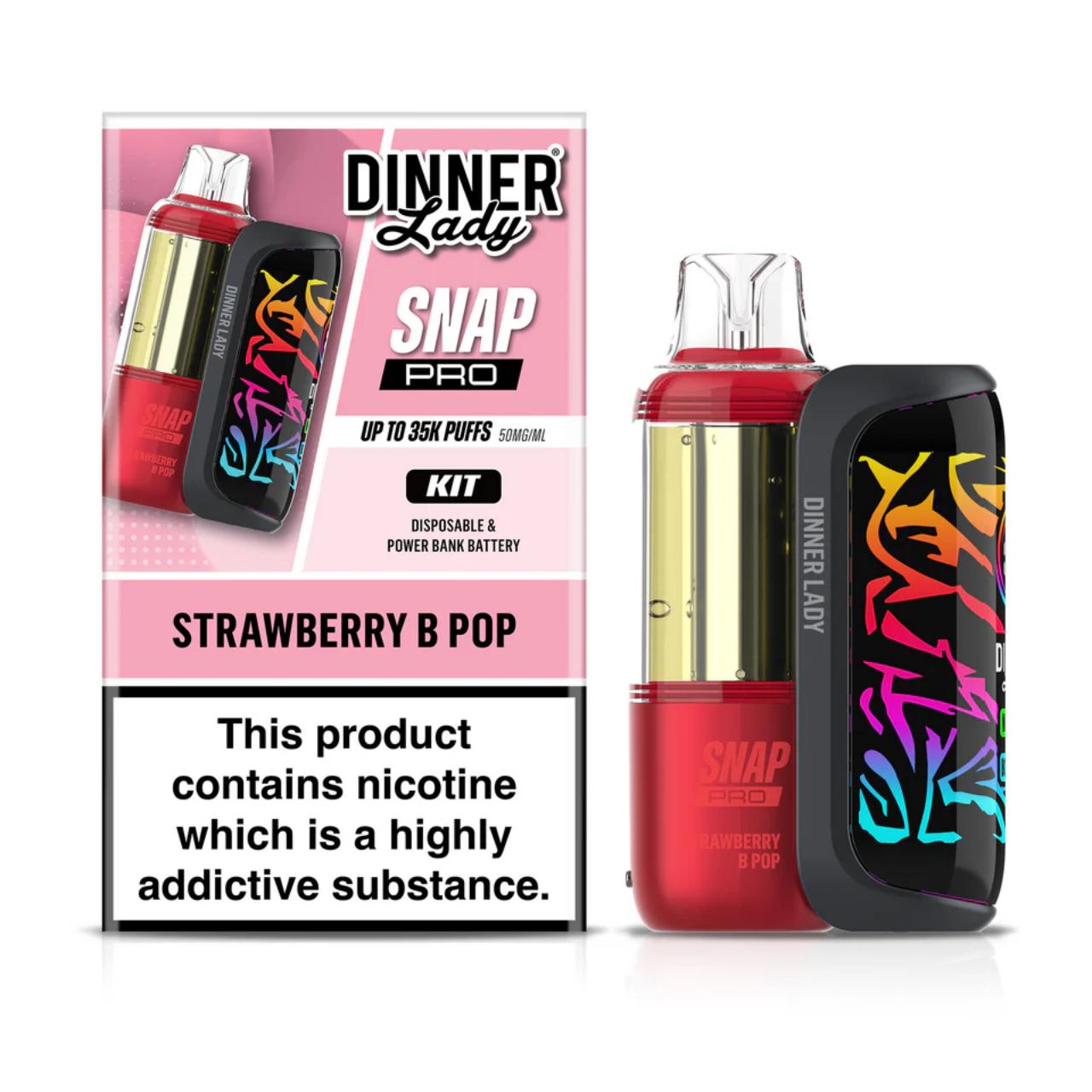 Dinner Lady Snap Pro Kit 35K Puff Disposable Strawberry B Pop Dinner Lady Snap Pro Kit 35K Puff Disposable Strawberry B Pop