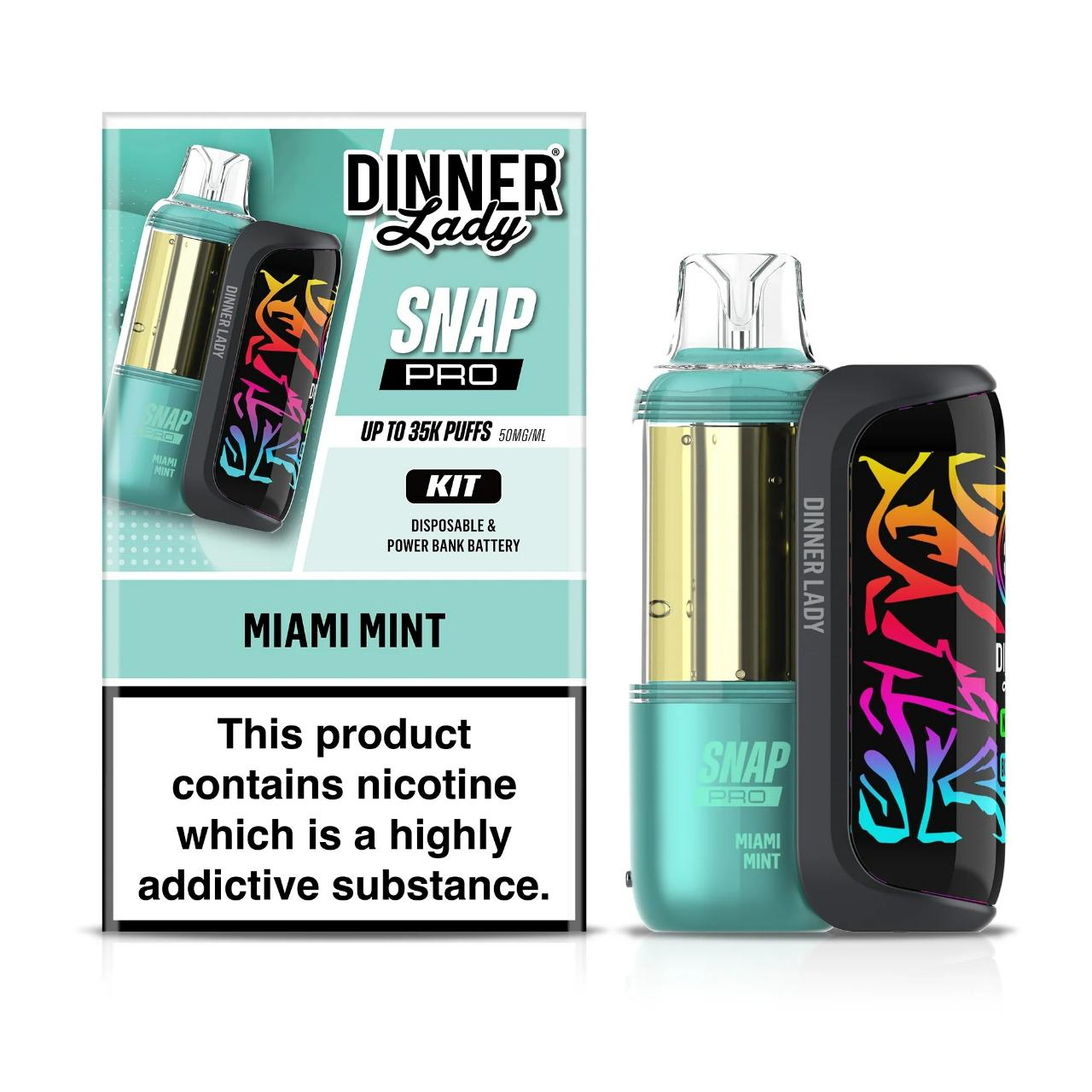 Dinner Lady Snap Pro Kit Disposable 35000 Puffs Miami Mint Dinner Lady Snap Pro Kit Disposable 35000 Puffs Miami Mint