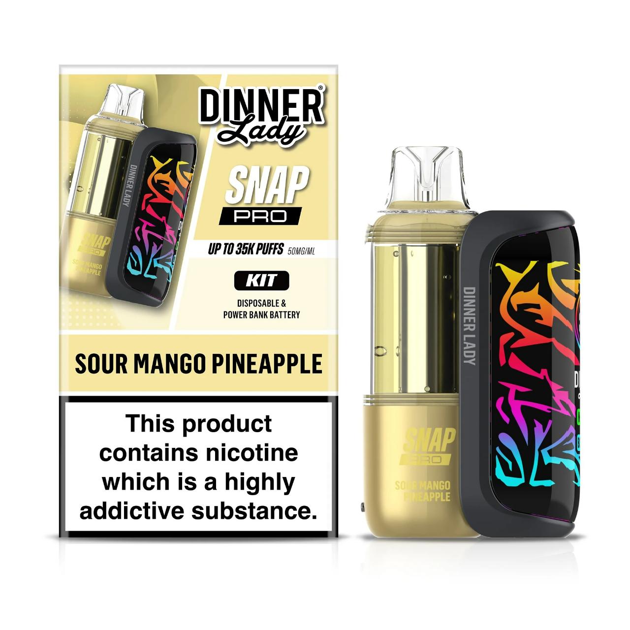 Dinner Lady Snap Pro Kit Disposable 35000 Puffs Sour Mango Pineapple Dinner Lady Snap Pro Kit Disposable 35000 Puffs Sour Mango Pineapple