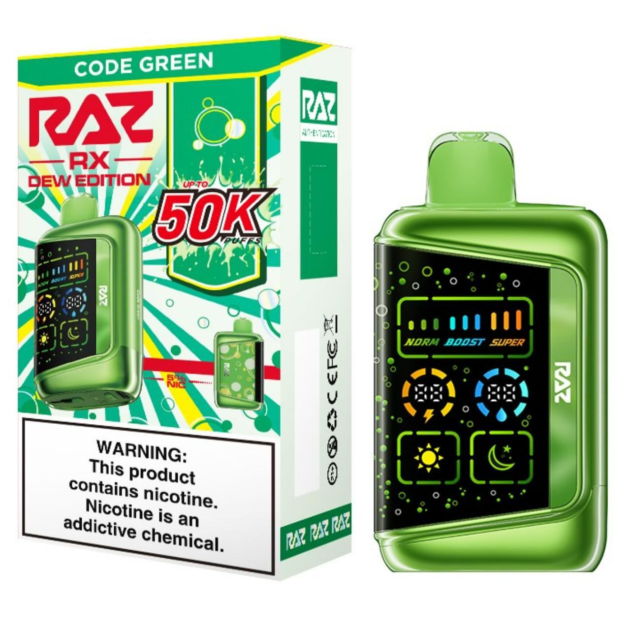 Geek Vape Raz RX 50K Puff Disposable code green Geek Vape Raz RX 50K Puff Disposable code green