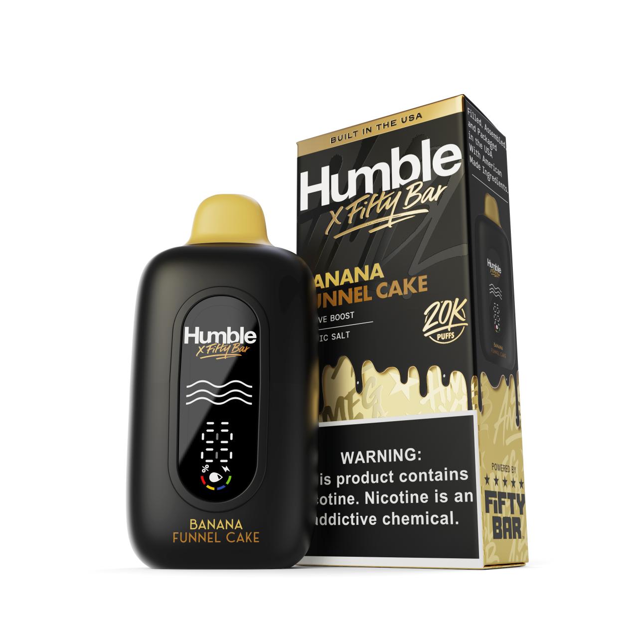 Humble x Fifty Bar 20K Puff Disposable-Banana Funnel Cake Humble x Fifty Bar 20K Puff Disposable-Banana Funnel Cake