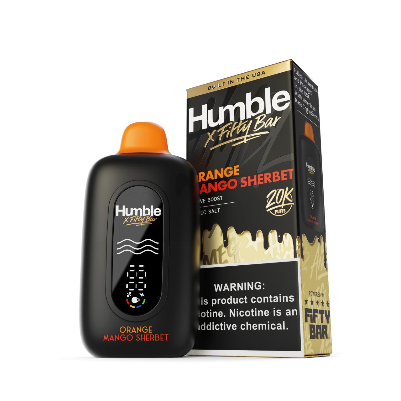 Humble x Fifty Bar 20K Puff Disposable-Orange Mango Sherbet Humble x Fifty Bar 20K Puff Disposable-Orange Mango Sherbet