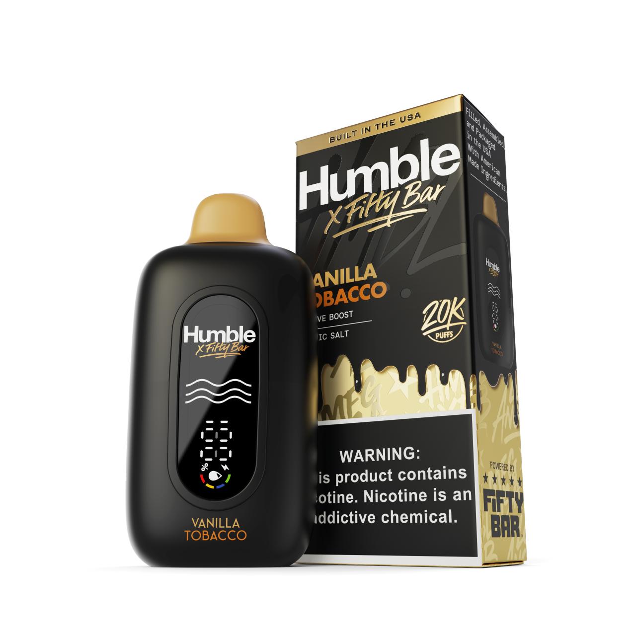 Humble x Fifty Bar 20K Puff Disposable-Vanilla Tobacco Humble x Fifty Bar 20K Puff Disposable-Vanilla Tobacco