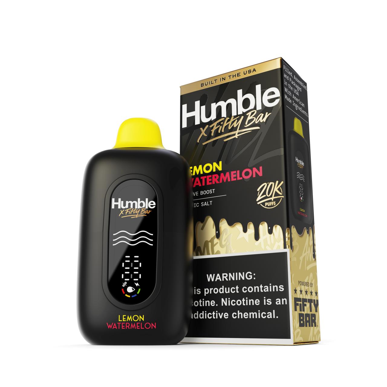 Humble x Fifty Bar 20K Puff Disposable-Watermelon Lemon Humble x Fifty Bar 20K Puff Disposable-Watermelon Lemon