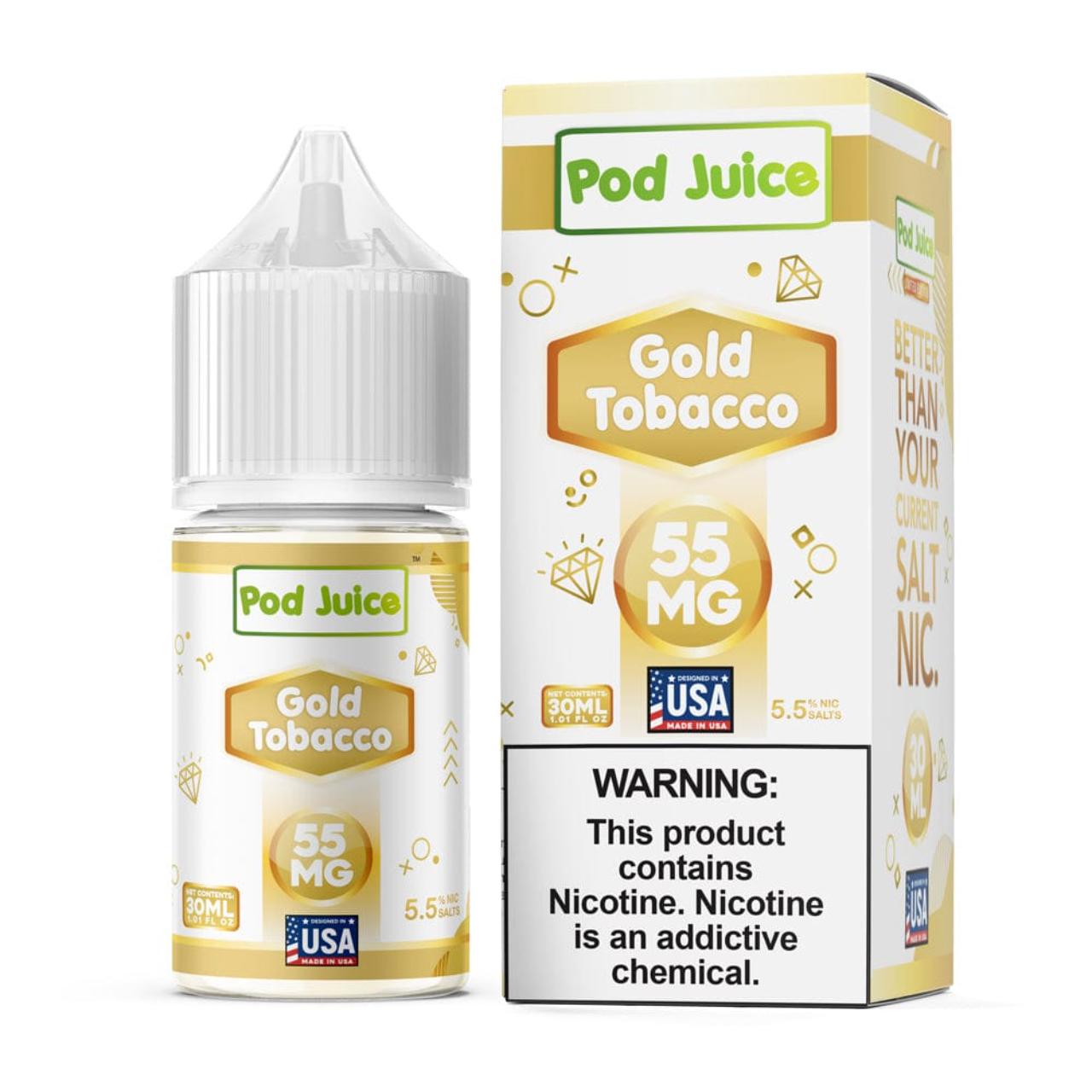 Pod Juice Gold Tobacco Tobacco Free Nicotine 30ml Salt E-Juice Pod Juice Gold Tobacco Tobacco Free Nicotine 30ml Salt E-Juice