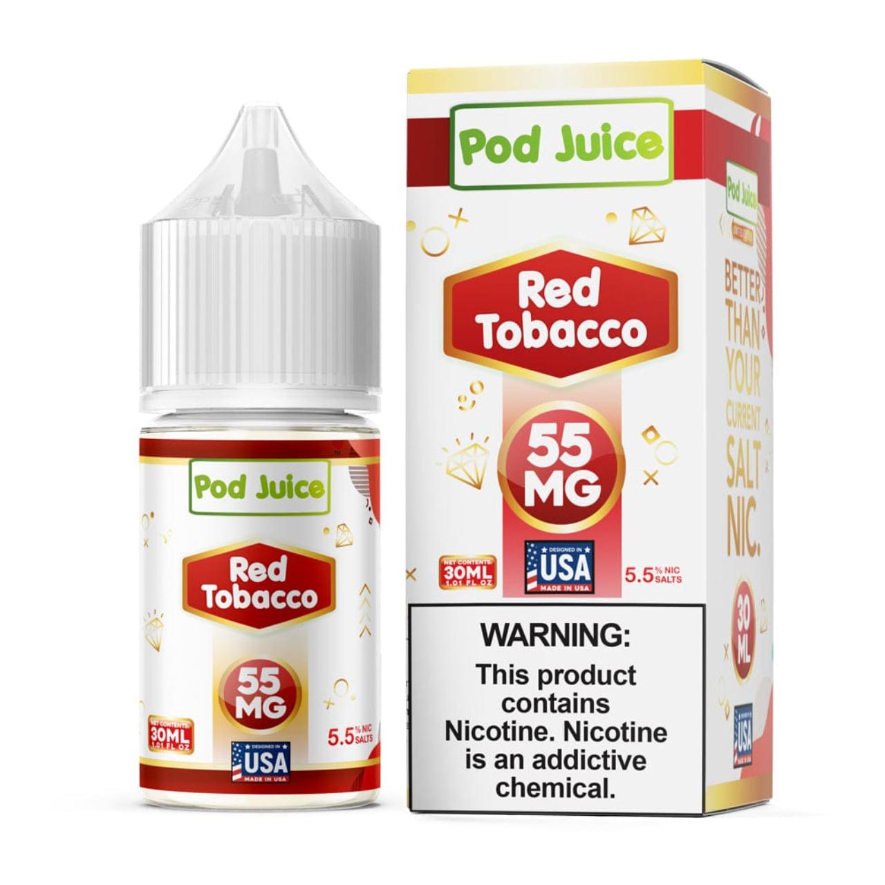 Pod Juice Red Tobacco Tobacco Free Nicotine 30ml Salt E-Juice Pod Juice Red Tobacco Tobacco Free Nicotine 30ml Salt E-Juice