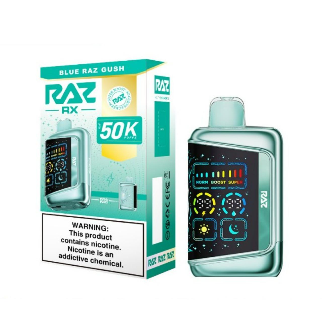 RAZ RX 50K Puff Disposable Blue Raz Gush - Classic Edition RAZ RX 50K Puff Disposable Blue Raz Gush - Classic Edition