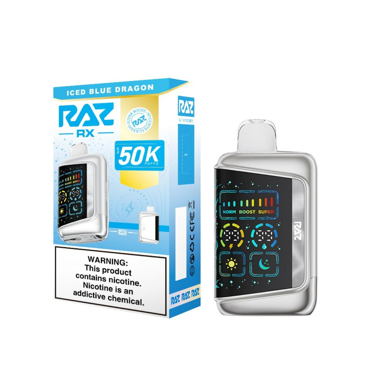 RAZ RX 50K Puff Disposable Iced Blue Dragon - Classic Edition RAZ RX 50K Puff Disposable Iced Blue Dragon - Classic Edition