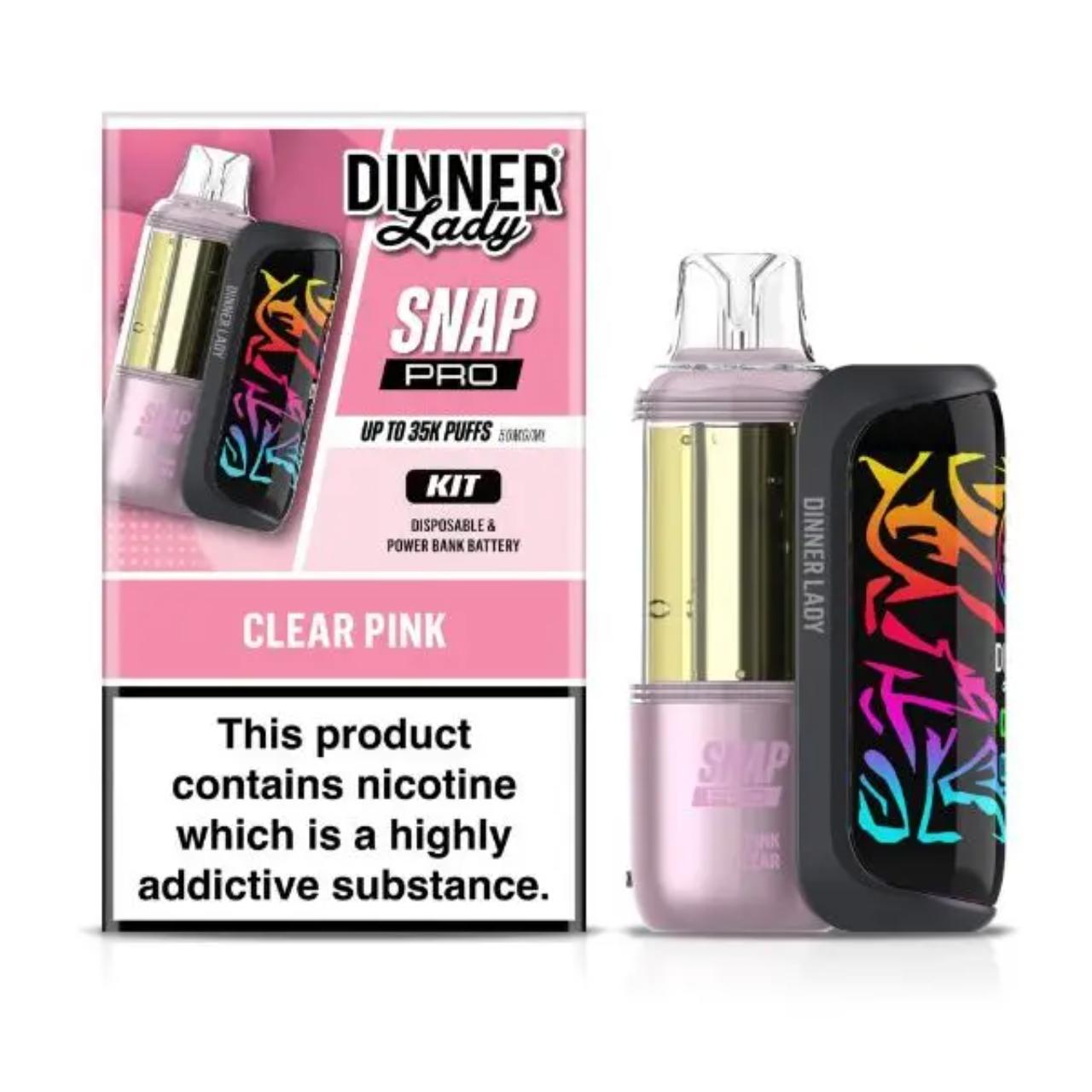 Dinner Lady Snap Pro Kit 35K Puff Disposable Clear Pink Dinner Lady Snap Pro Kit 35K Puff Disposable Clear Pink