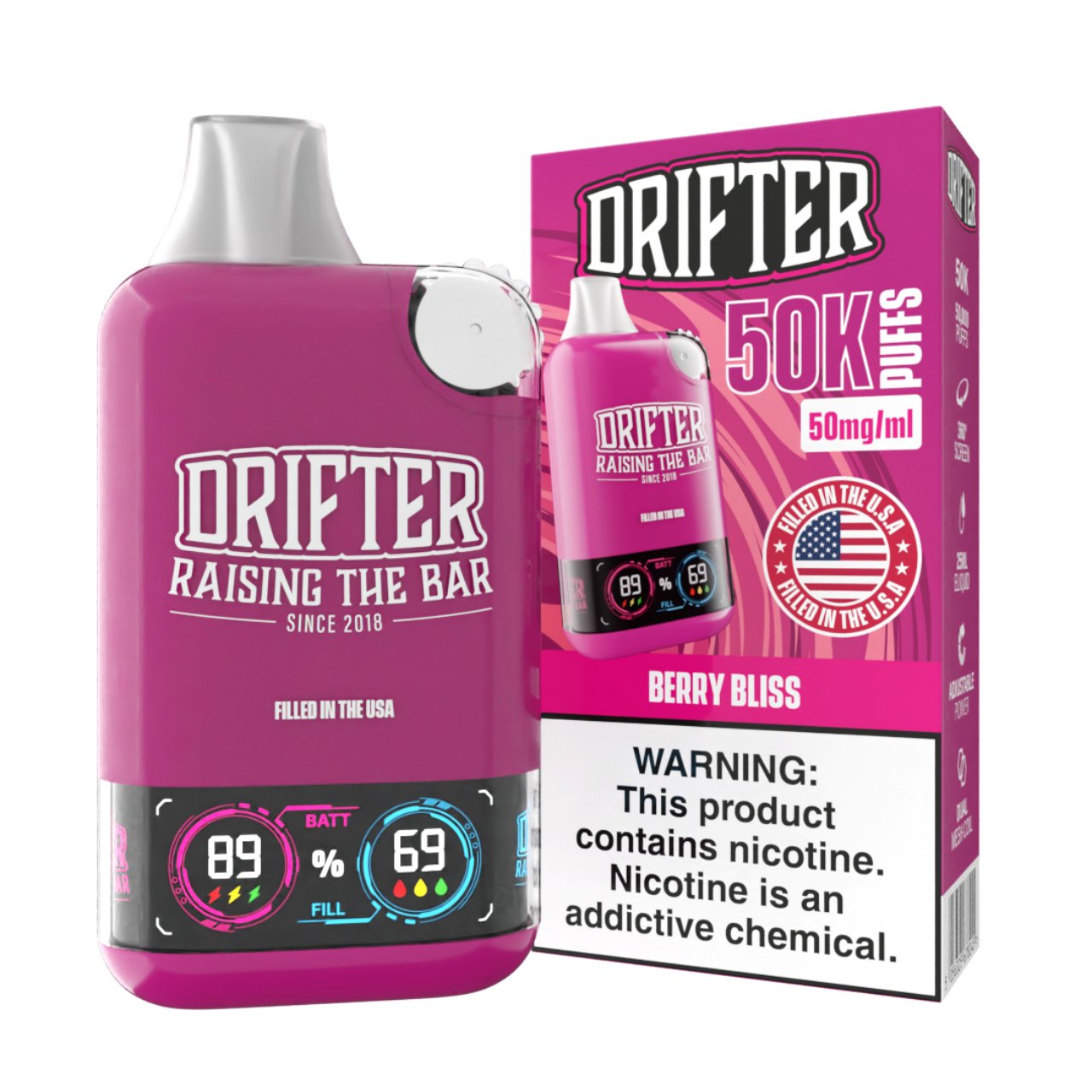 Drifter Bar 50K Puff Disposable Berry Bliss Drifter Bar 50K Puff Disposable Berry Bliss