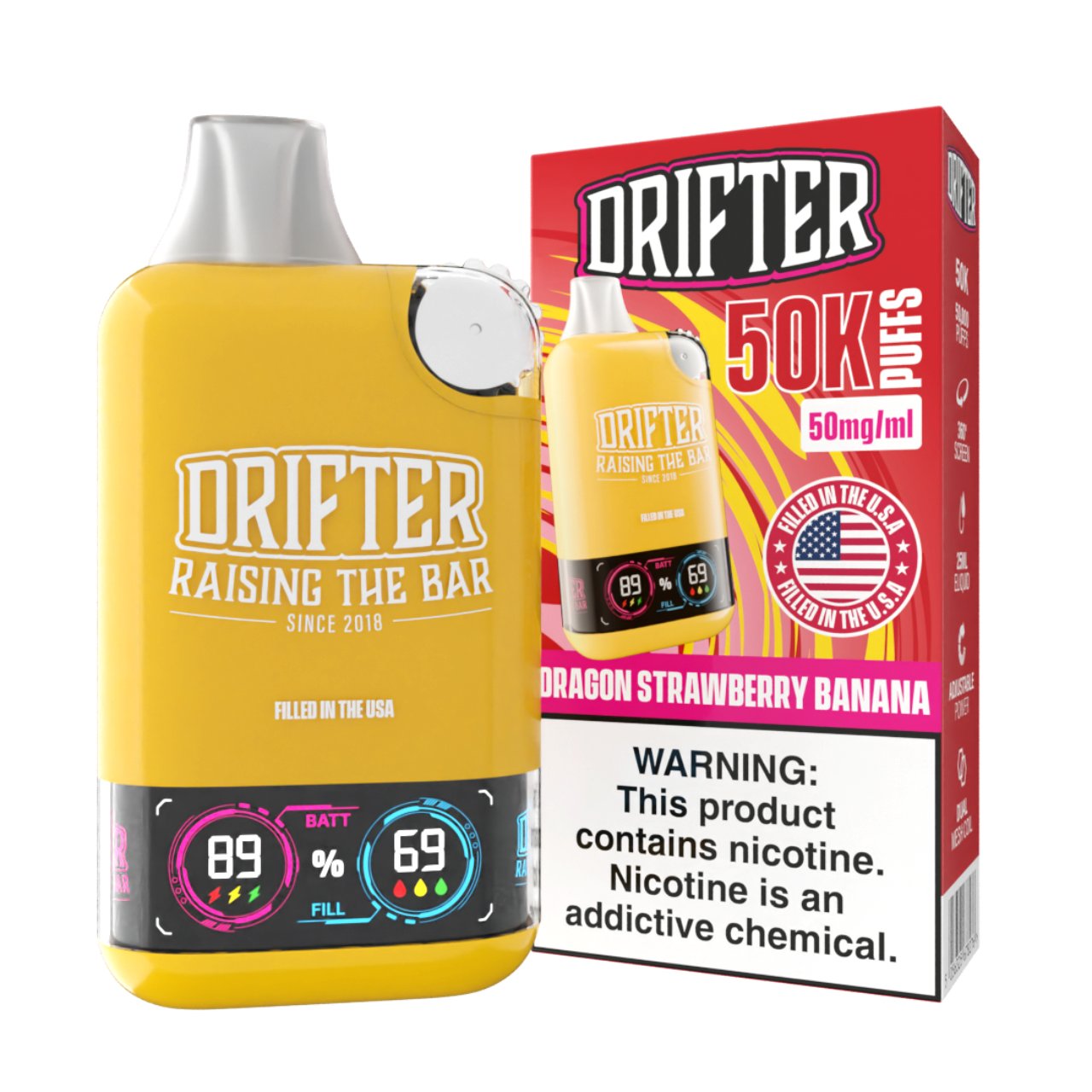 Drifter Bar 50K Puff Disposable Dragon Strawberry Banana Drifter Bar 50K Puff Disposable Dragon Strawberry Banana