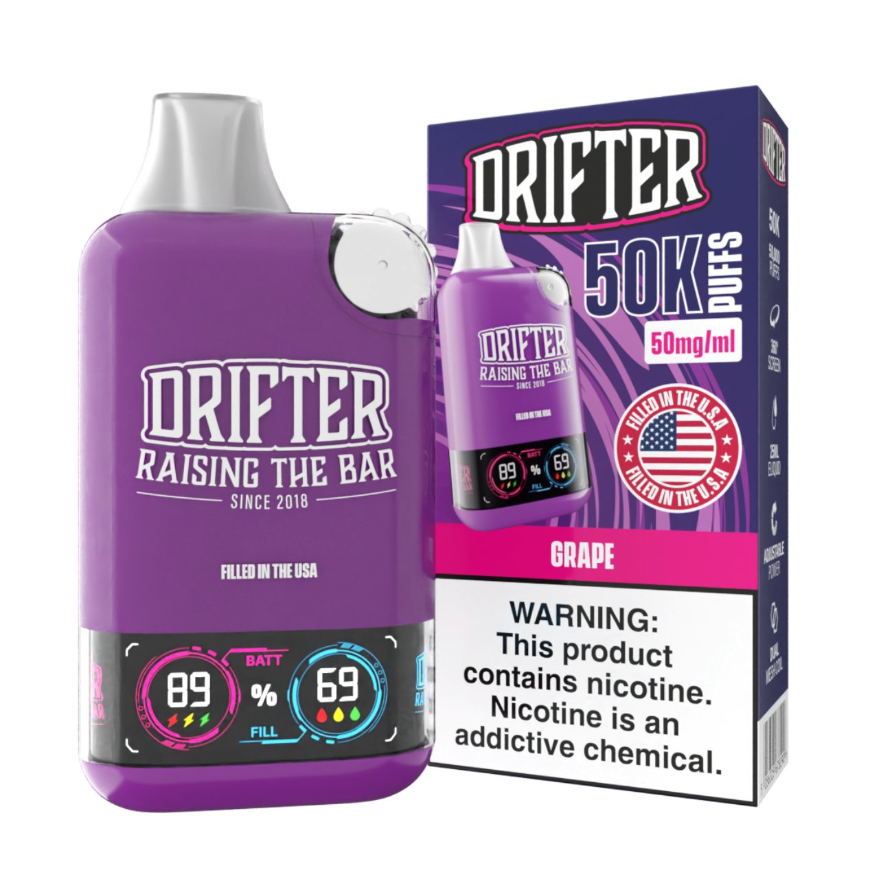 Drifter Bar 50K Puff Disposable Grape Drifter Bar 50K Puff Disposable Grape