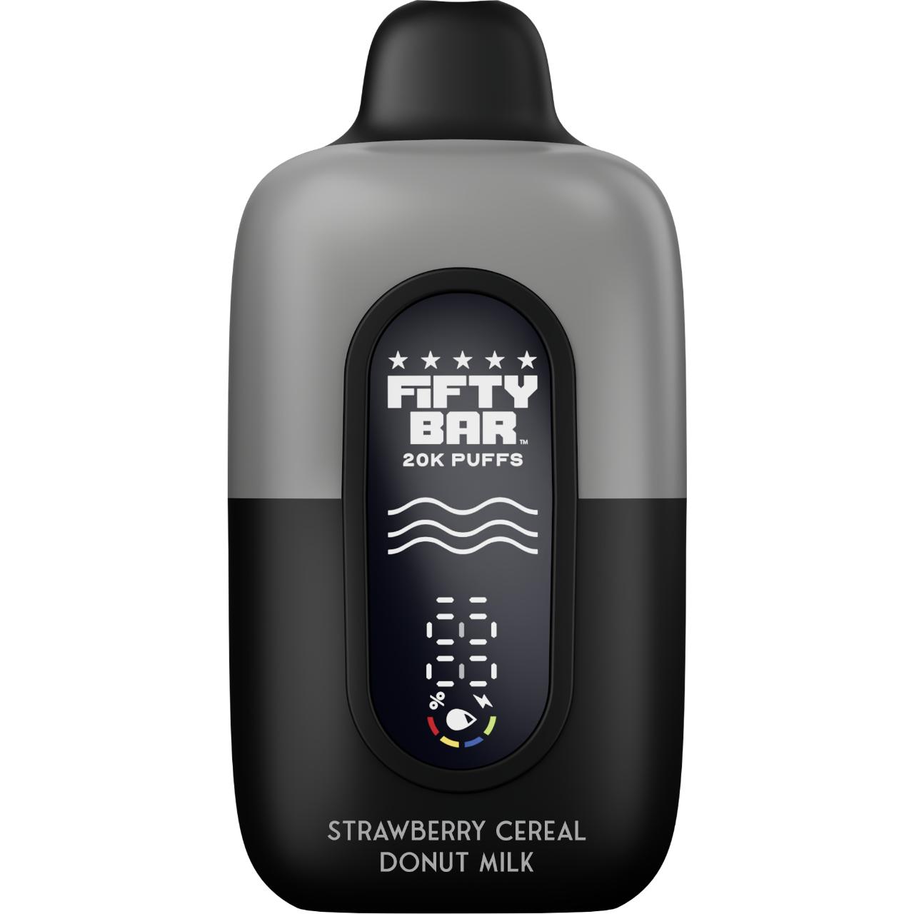 Fifty Bar V2 Silver Series 2% 20000 Puff Disposable Strawberry Cereal Donut Milk