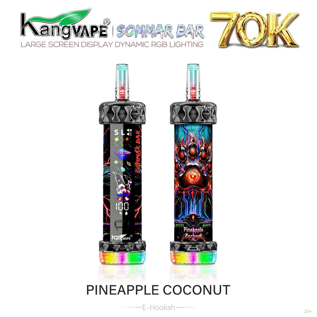 Kangvape Sommar Bar E-Hookah 70K Puff Disposable Pineapple Coconut