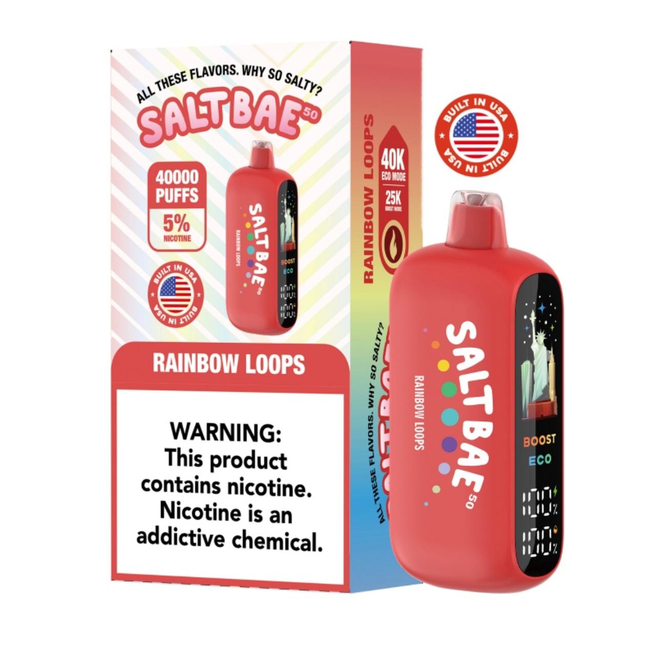 Salt Bae 50 40K Puff Disposable rainbow loops