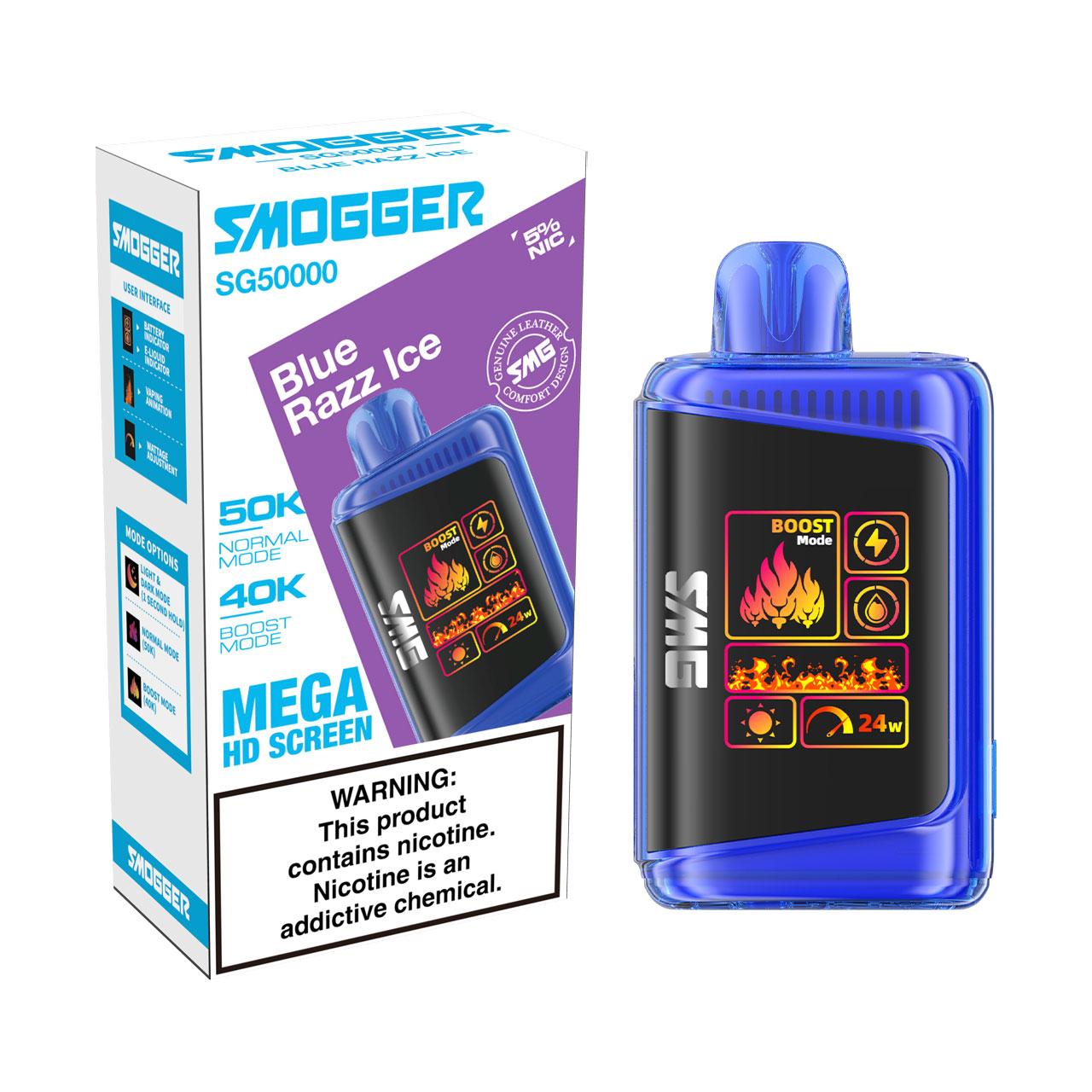 Smogger SG50000 Disposable Blue Razz Ice