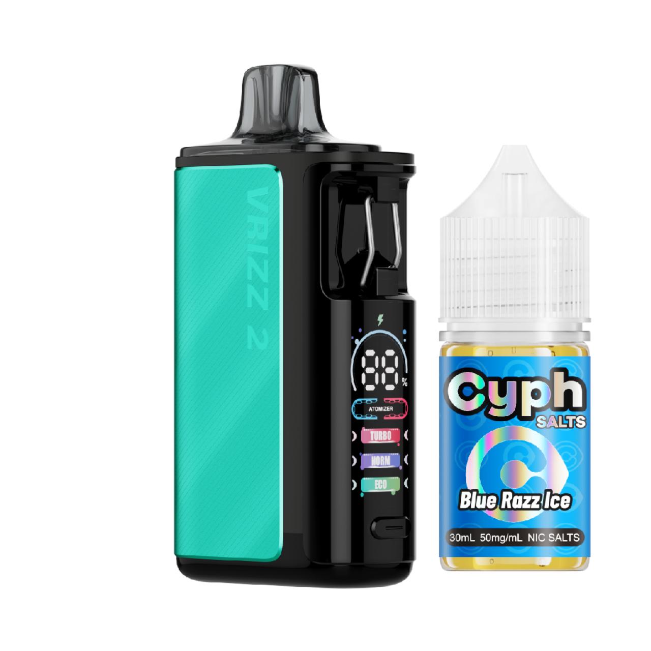 VooPoo VRIZZ 2 x Cyph Starter Kit-Azure+Blue Razz Ice