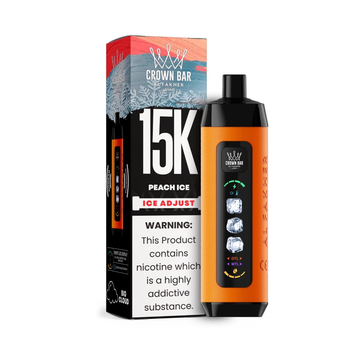 Al Fakher Crown Bar Ice Adjust 15K Puff Disposable Peach Ice Al Fakher Crown Bar Ice Adjust 15K Puff Disposable Peach Ice