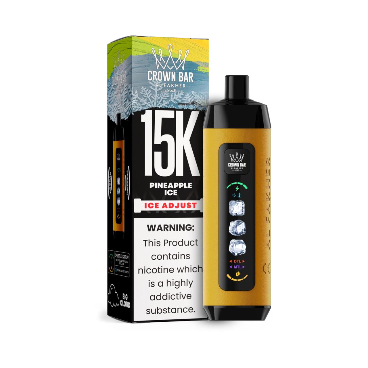 Al Fakher Crown Bar Ice Adjust 15K Puff Disposable Pineapple Ice Al Fakher Crown Bar Ice Adjust 15K Puff Disposable Pineapple Ice