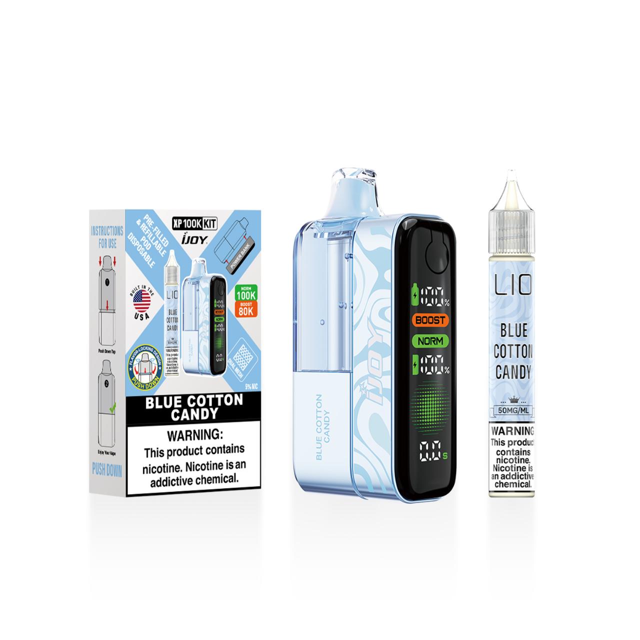 IJoy XP100K Puff Disposable Kit 15ml Bottle-blue Cotton Candy