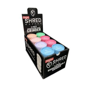 Shred Master Hemp Grinder 4PC Pastel (16COUNT)