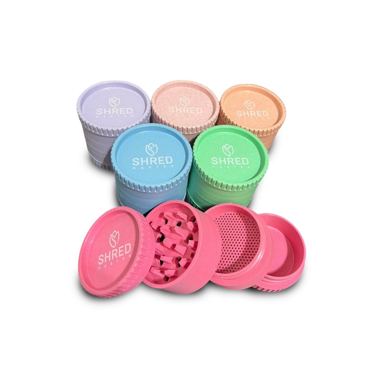 Shred Master Hemp Grinder 4PC Pastel 16COUNT